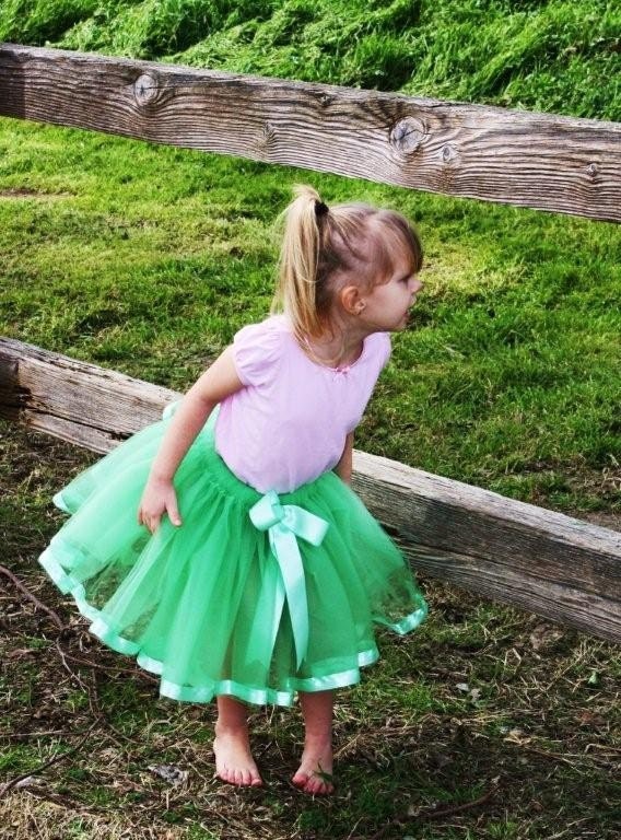 Sage Ribbon Tutu Skirt for babys toddler and teeen girls