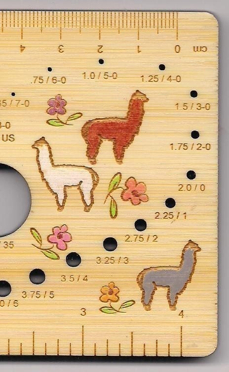 Alpaca Meadow Deluxe Knitters Rule Bamboo Needle Gauge