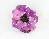 Sparkling Purple Pink Anemone Flower hair or anywhere clip