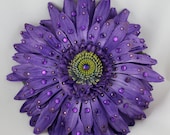 Large Sparkling Purple Daisy Hair or Anywhere Clip