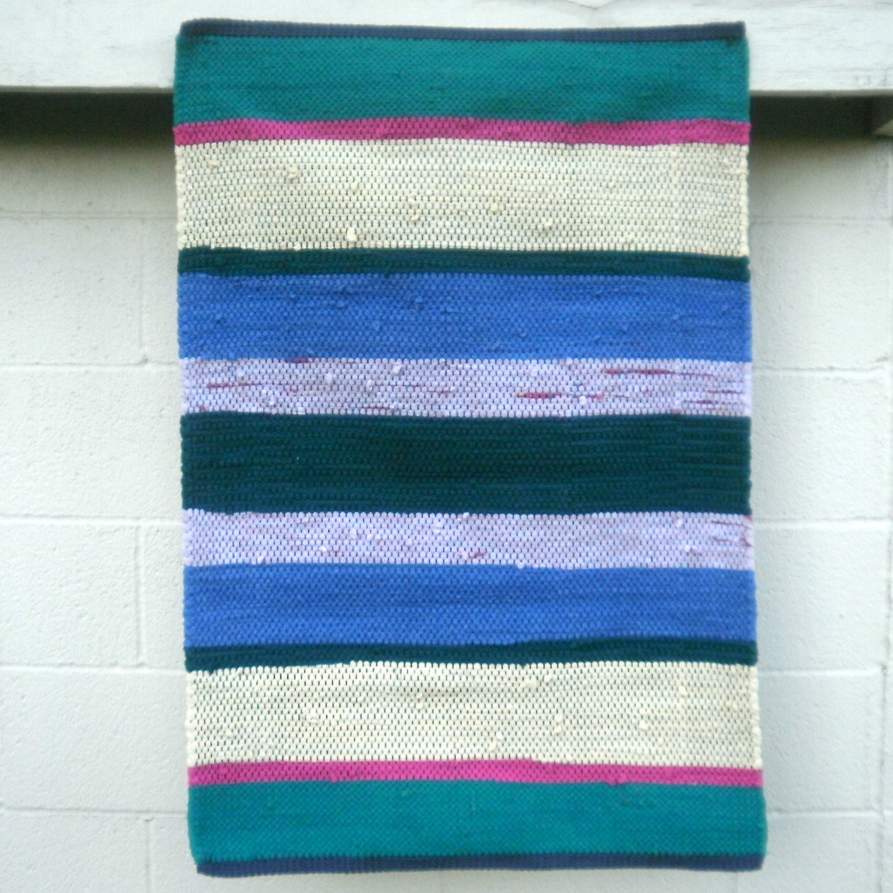 Handwoven Rag Rug --  Cotton Jersey -- 26 x 40 inches