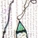 Stained Glass Antique Button Soldered Shadowbox Button House Necklace