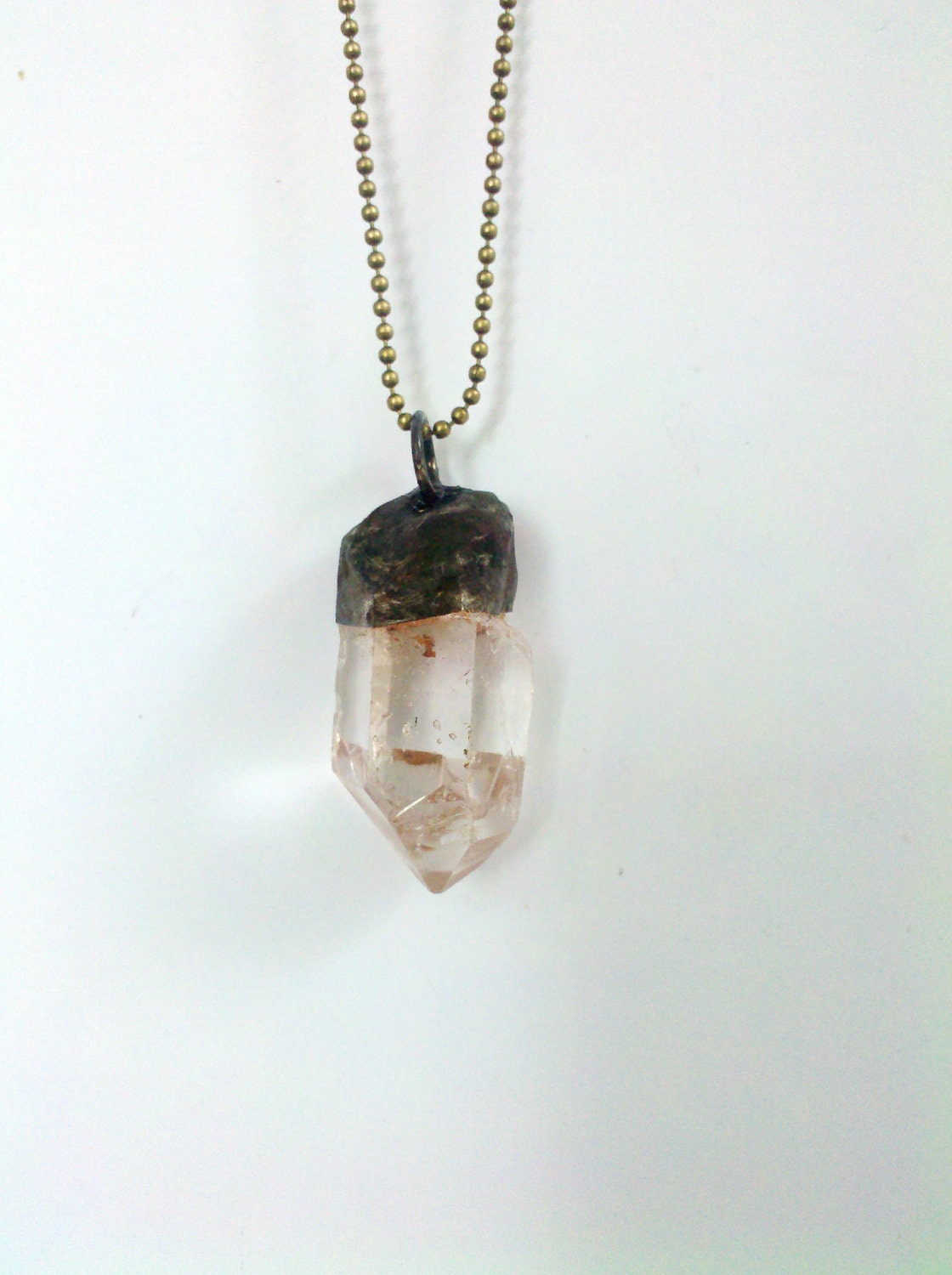 Clear Quartz Crystal Healing Necklace Wiccan Talisman Celtic Necklace Quatrz Crystal Pendulum - Angel Crystal