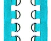 4 Yards TURQUOISE Suede D-RING TAPE Corset DiY Punk Eyelet Teal