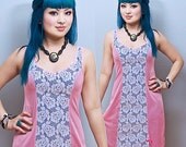 Vintage Pink Slip w/Rose Lace