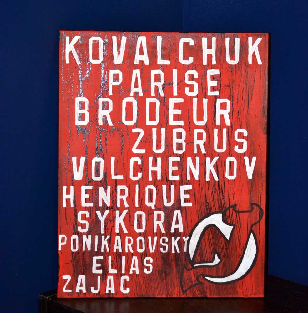New Jersey Devils 11x14 Roster Painting