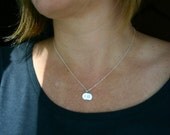 Personalized Mothers two initial charm necklace - simple sterling silver hand stamped jewelry