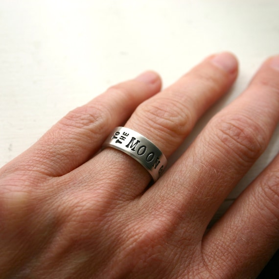 Custom name ring with school year - hand stamped ring - class ring