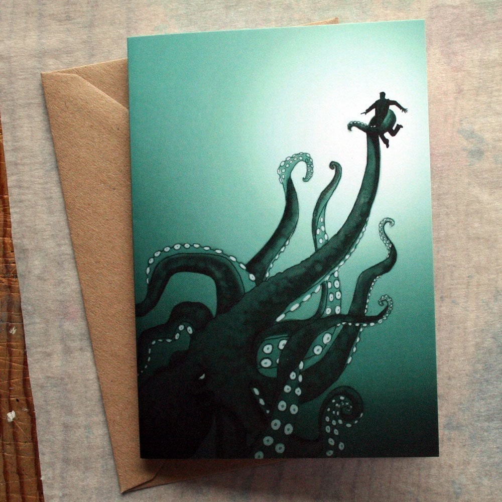 Giant Octopus Greeting Card