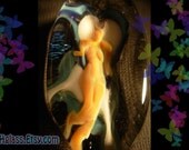 LIFELIKE FAIRY PENDANT Lovely Lampwork Art Detailed Focal Pendant Dichroic Glass Bead Borosilicate Pyrex Great Gift a Goddess