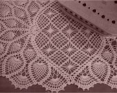 Tea Dyed, Hand Crocheted Doily Centerpiece - 22 inch by 13 inch