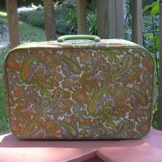 paisley print luggage