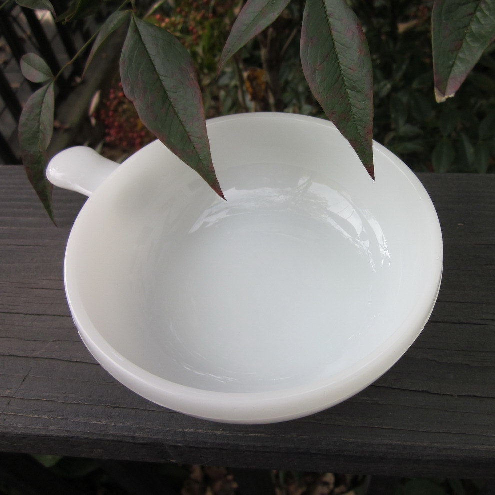 Four Vintage Milk Glass Soup Bowls