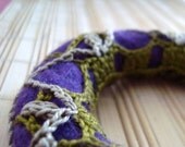 SALE - BANGLE FreeForm Crochet Purple no.8