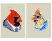 Mr and Mrs Cardinal print set