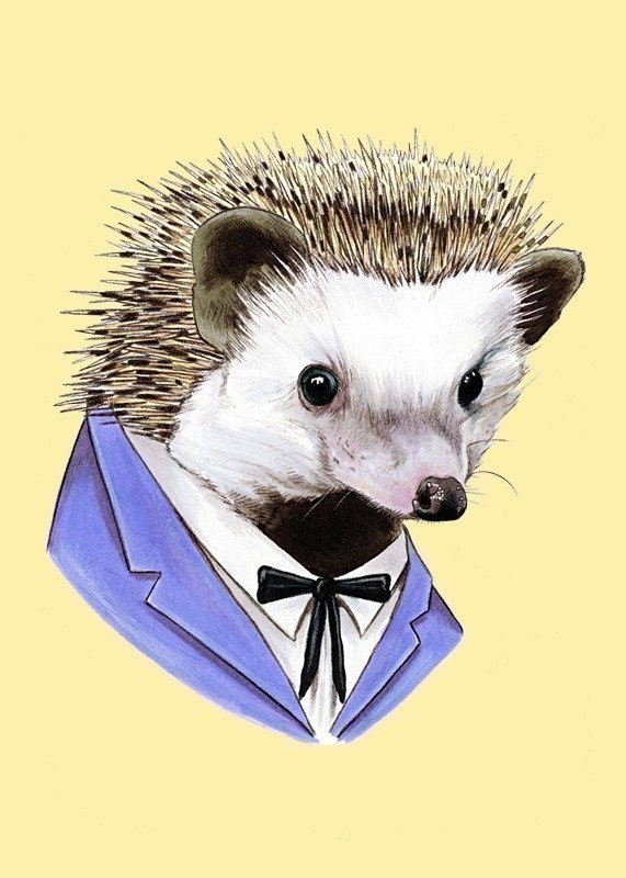 Hedgehog art print 5x7