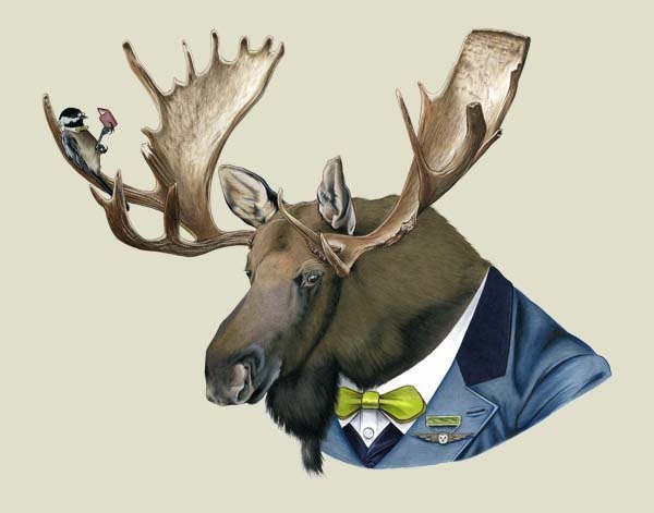 Moose art print 11x14