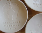 CUSTOM baby tiny text bowl personalized with name and birth date - heirloom keepsake ornament by Paloma's Nest
