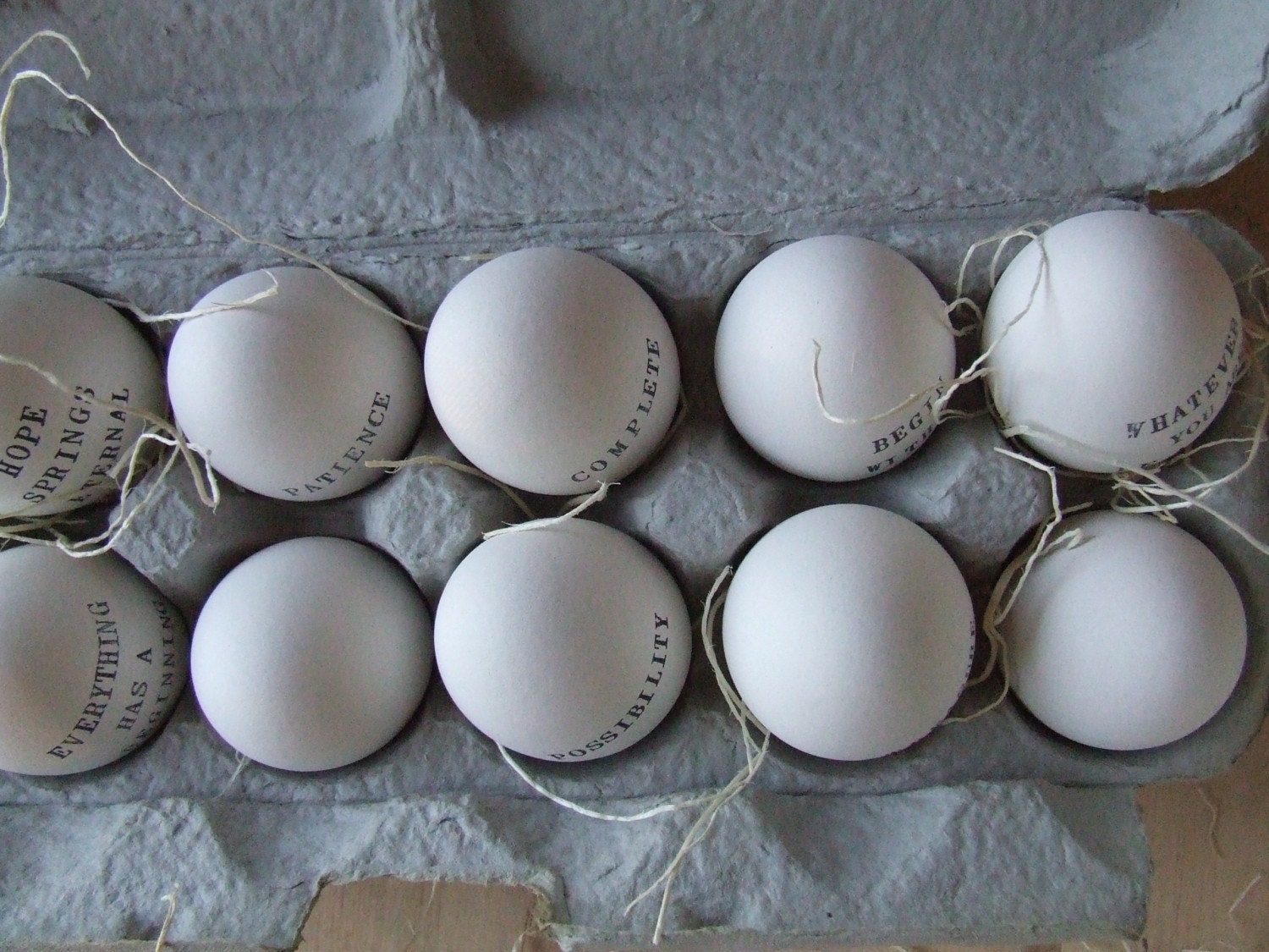 Whatever You Are, Be a Good One ceramic egg by Paloma's Nest with hand stamped text -abraham lincoln quote