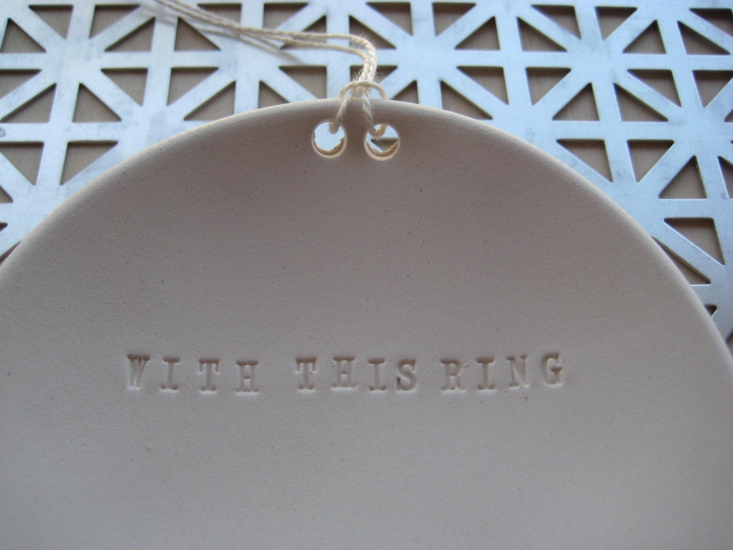 Wedding Ring Holder Ring Pillow Alternative WITH THIS RING Ring Bearer Bowl commitment ceremony dish ring plate by Paloma's Nest