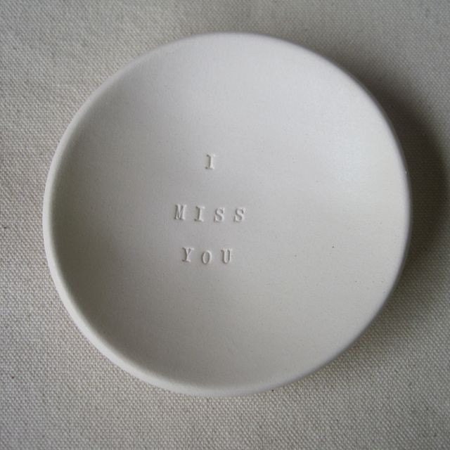 ring holder, dish, jewelry tray, romantic, ring dish, wedding, engagement, anniversary, I LOVE YOU tiny text bowl by Paloma's Nest