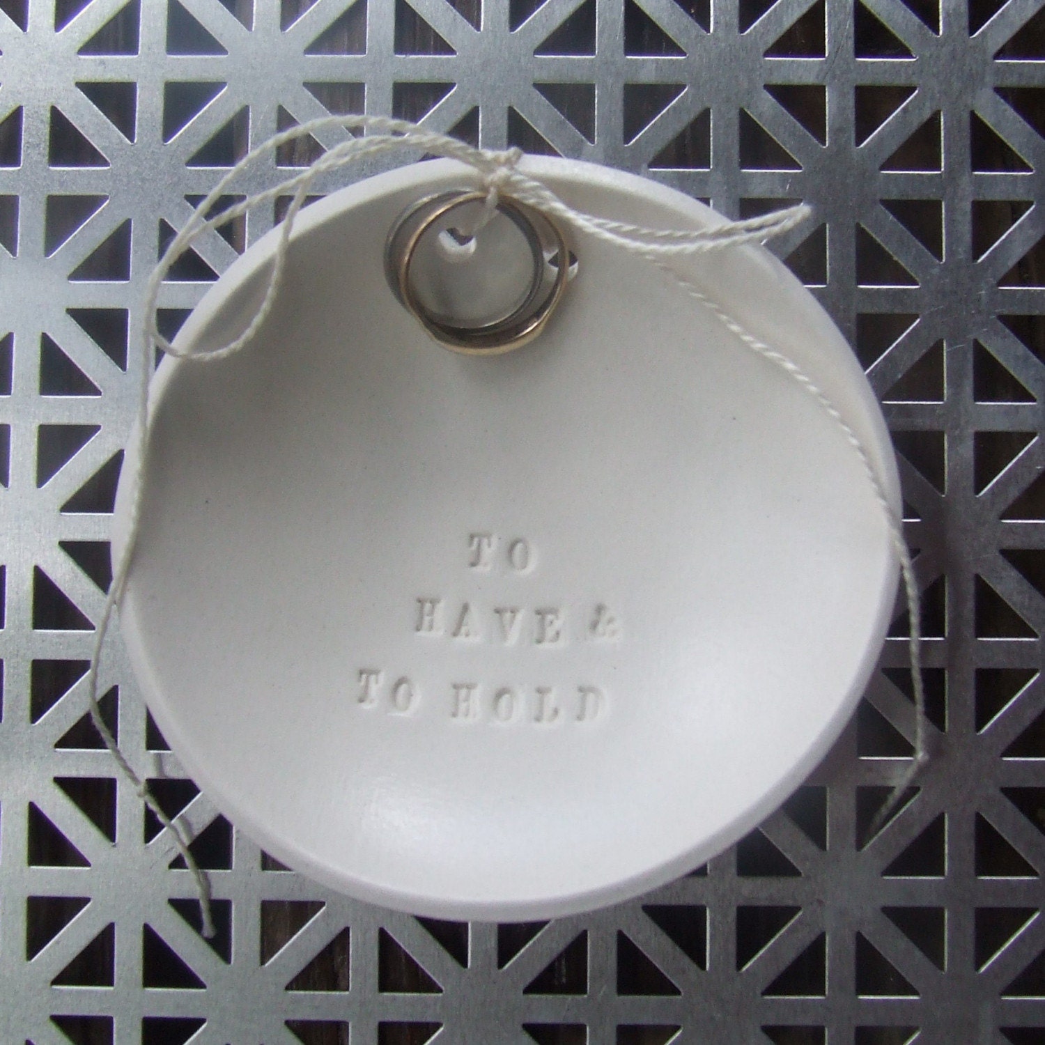 ring holder, ring bearer dish, ringbearer, wedding ring pillow alternative, ceramic dish, To Have And To Hold Ring Bearer Bowl for ceremony