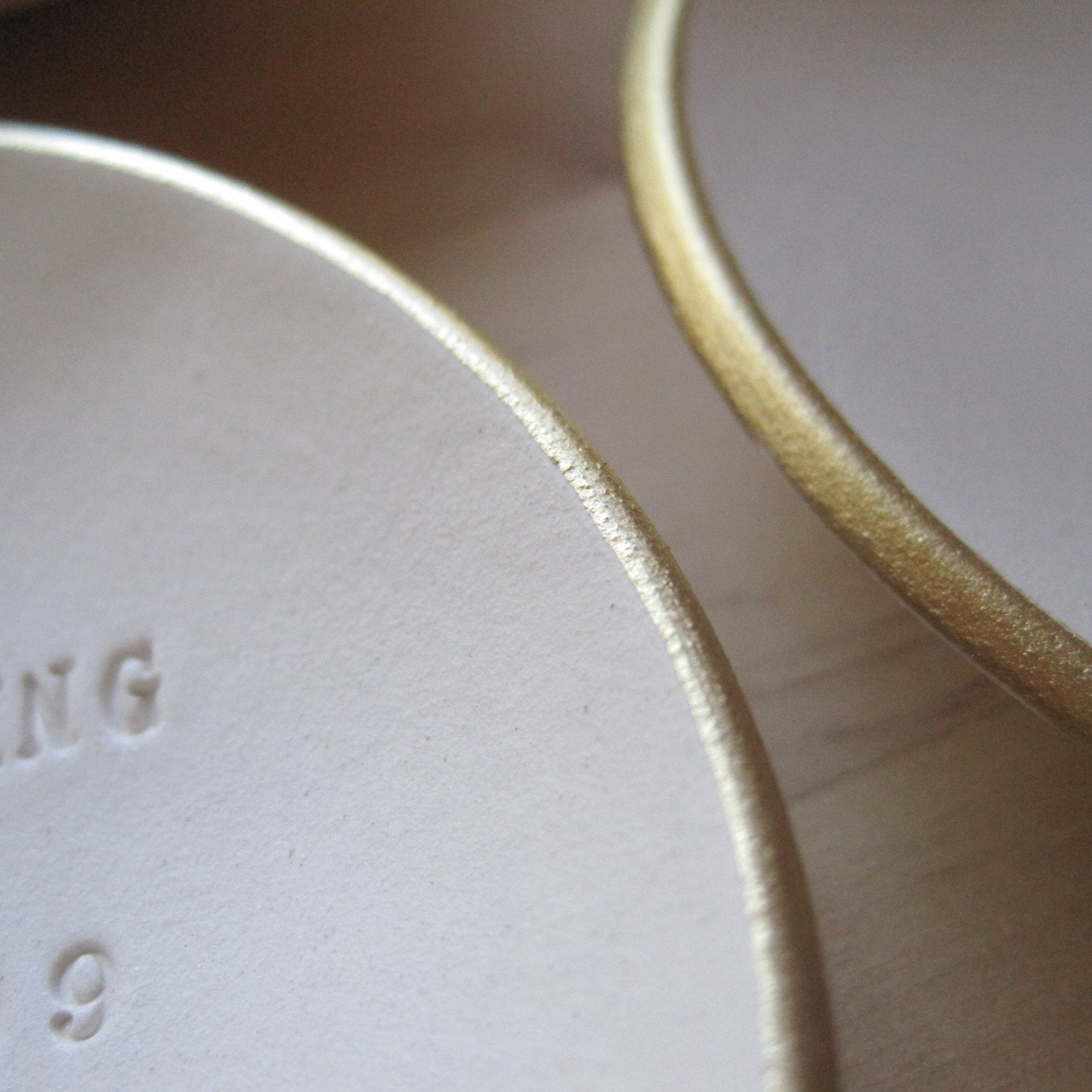 wedding ring holder, ring dish, gold CUSTOM Ring Bearer Bowl, personalized with words or names, Paloma's Nest with gold leaf