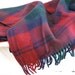 Plaid Wool Blanket - Cranberry Red, Blue, Green