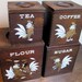 Wood Canister Set - Vintage Roosters