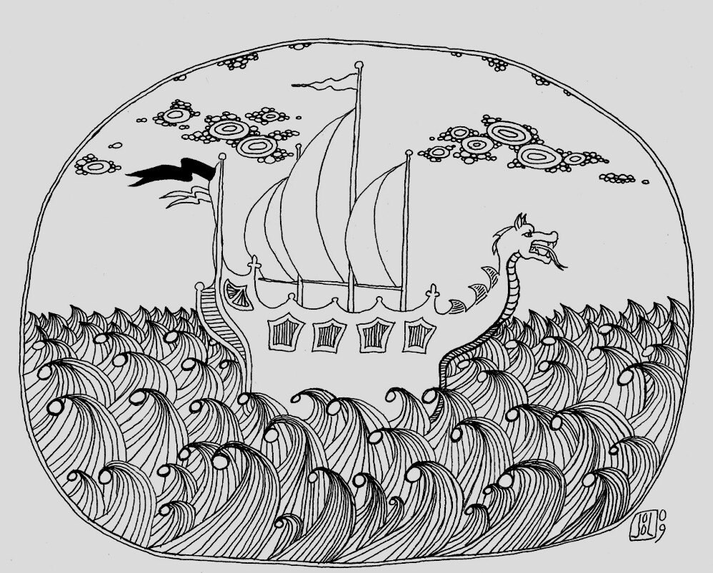 Viking Boat Drawing