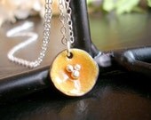 Mustard poppy necklace