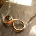 Infinity Necklace xoxo Brass Ribbon Infinity Pendant with Double Oxidized Sterling Silver Chain MADE TO ORDER