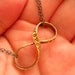 Infinity Necklace xoxo Brass Ribbon Infinity Pendant with Double Oxidized Sterling Silver Chain MADE TO ORDER