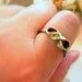 Infinity Ring xoxo Brass Ribbon Infinity symbol Sterling Silver Beaded Ring - made to order in your finger size
