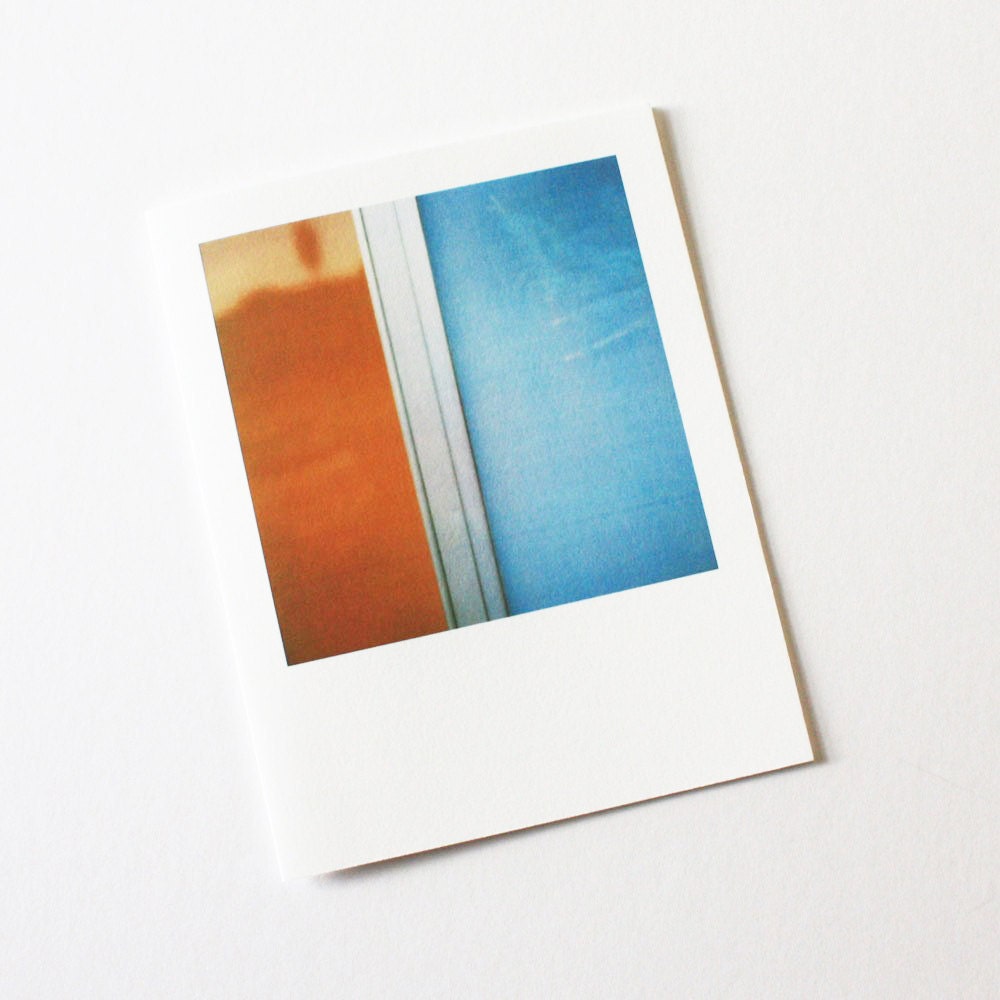 orange / blue polaroid card