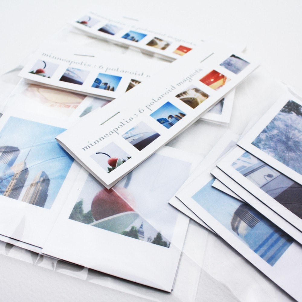 minneapolis polaroid magnets ... set of 6 magnets