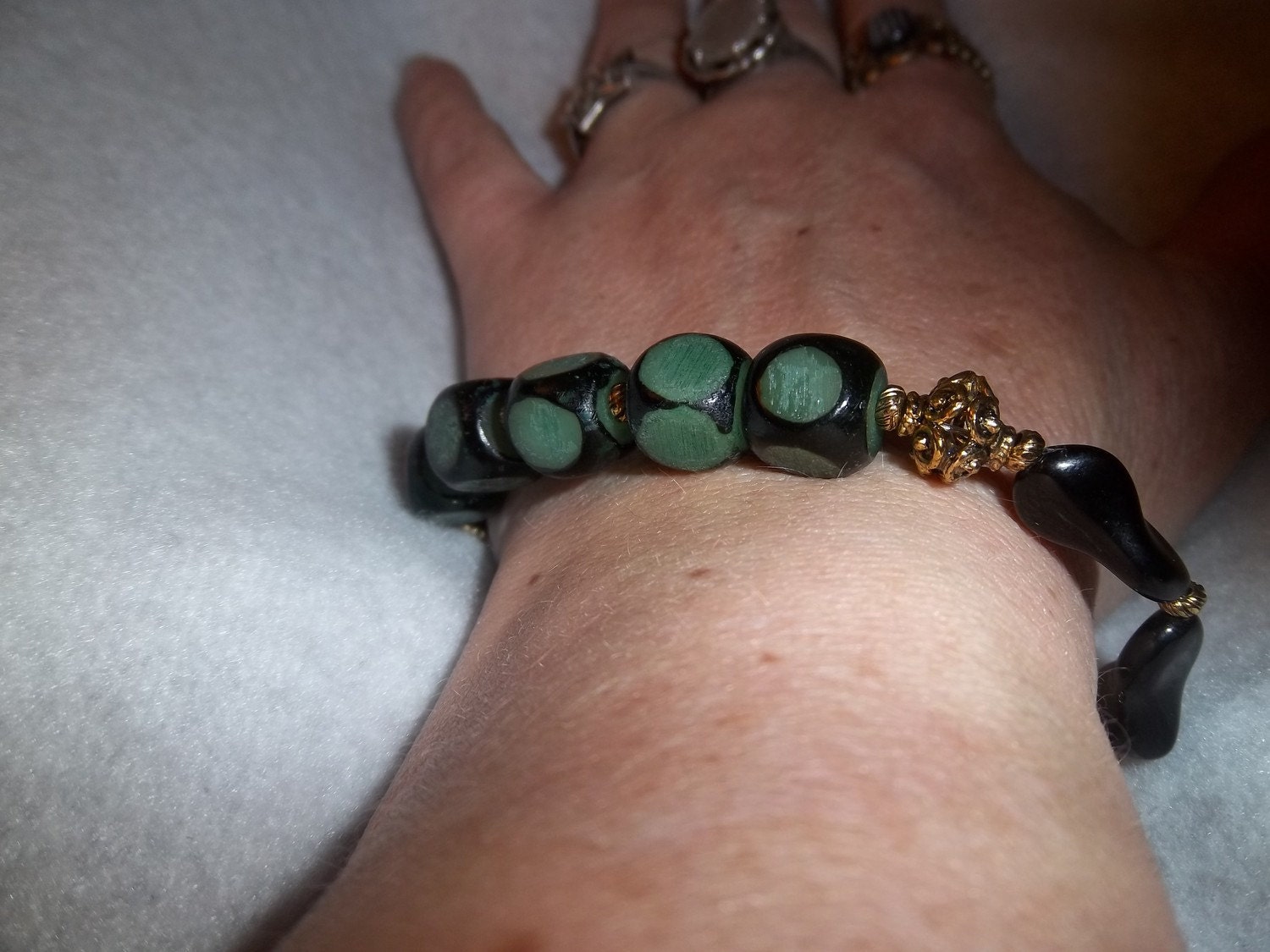Osiris in Khemet Bracelet Nile Green Black Gold