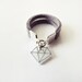 Faux Diamond Leather Charm Ring - Choose Your Color