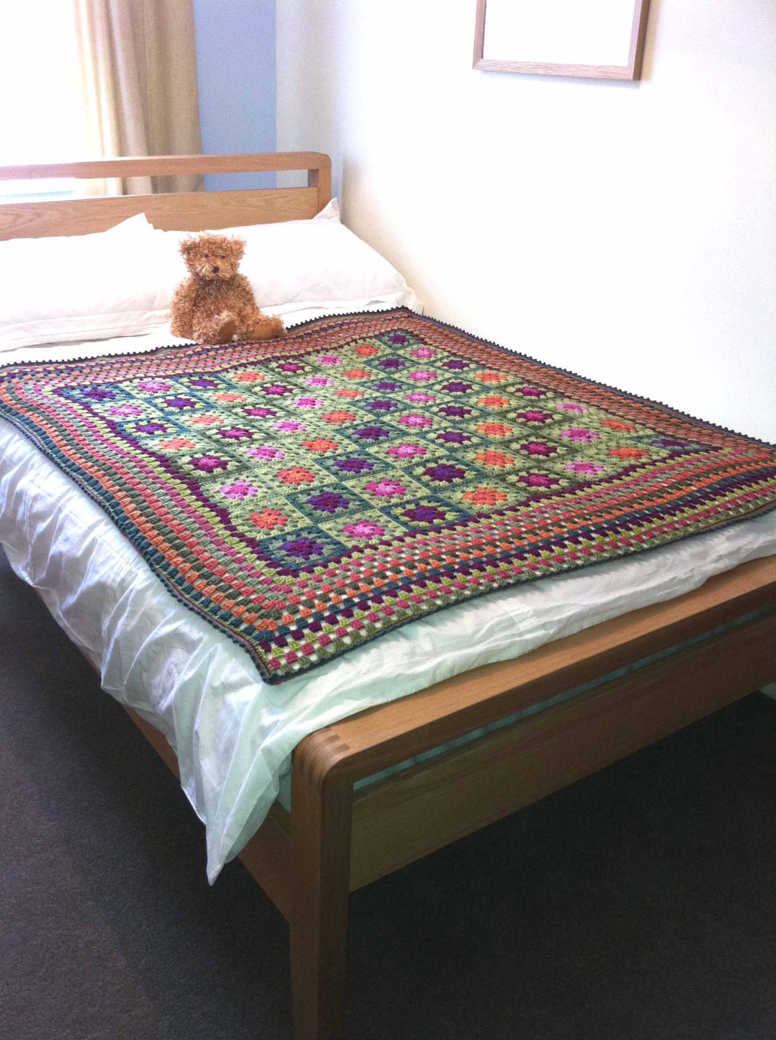 How Does Your Garden Grow Crochet Afghan Throw 100% Rowan DK