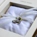 great oaks - ring bearer book safe - white silk dupioni ring pillow in purple/lavender book - perfect for library themed wedding