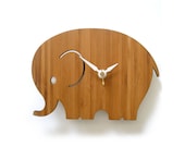 Modern Baby Wall Clock - Elephant