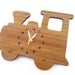 Modern Train Bamboo Wall Clock