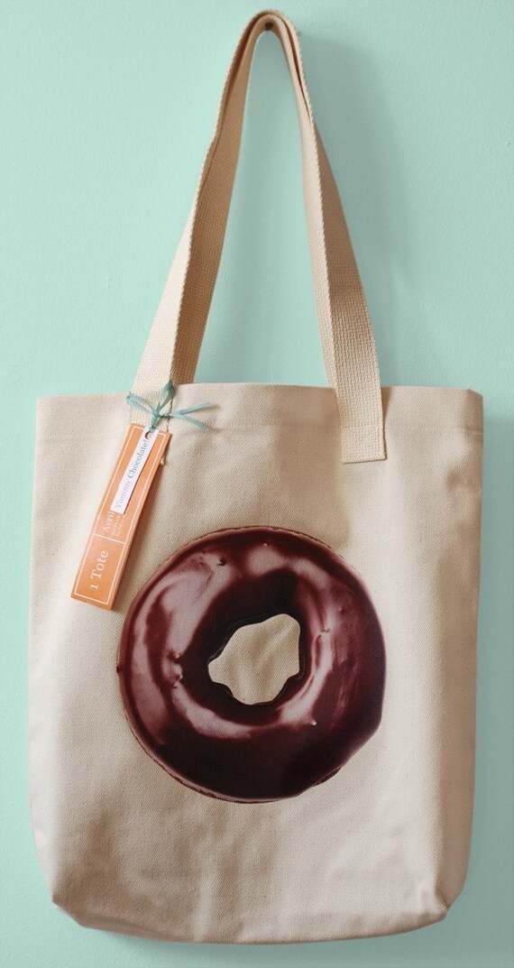 Double Chocolate Donut Canvas Market Tote