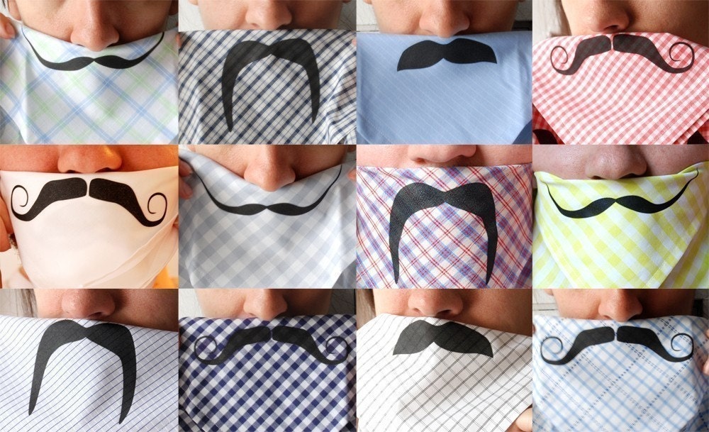 Mustache Handkerchief - Pretty in Pink Gingham