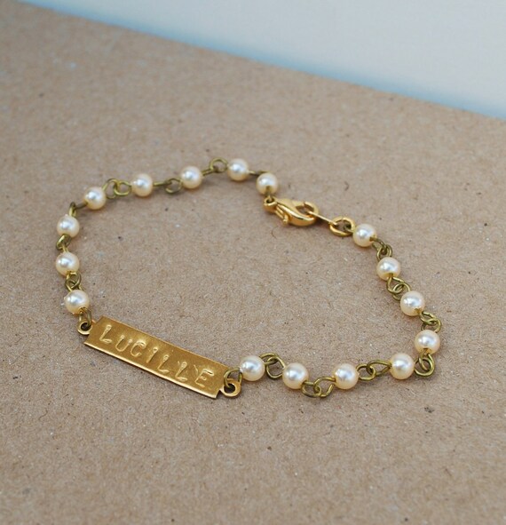 its my big day custom pearl chain bracelet SILVERTONE