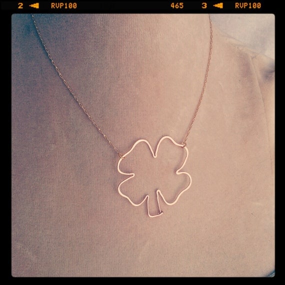 good luck lass four leaf clover necklace copper