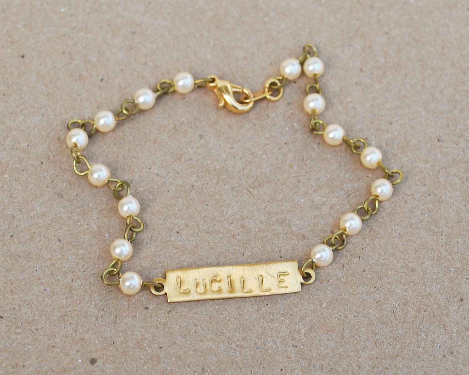 its my big day custom pearl chain bracelet SILVERTONE
