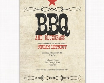 western birthday party invitation, western BBQ theme
