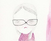 drawing original illustration girl glasses- so i may see