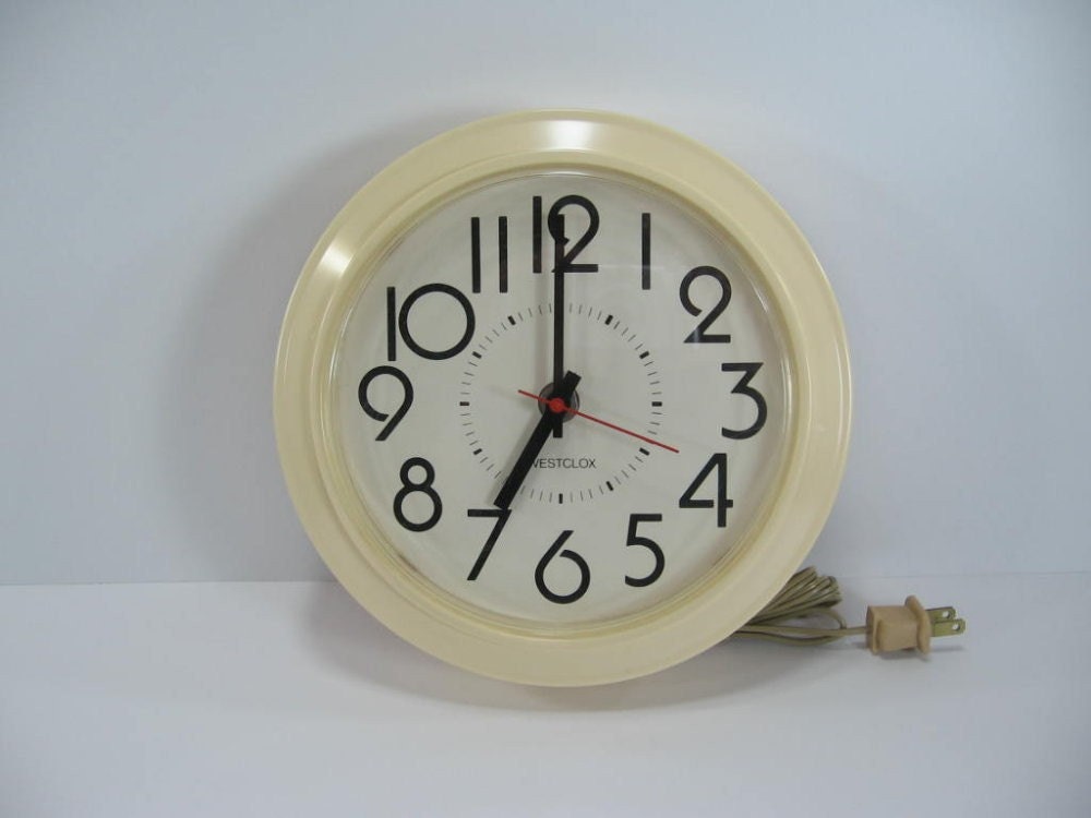 Wall Clock By Westclox Vintage By Cubecone On Etsy